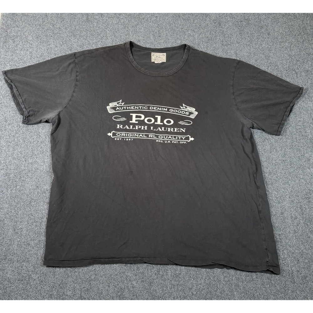 Vintage Polo Ralph Lauren Tee Shirt Mens 3XB Gray Goods RL Sportsman Outdoors